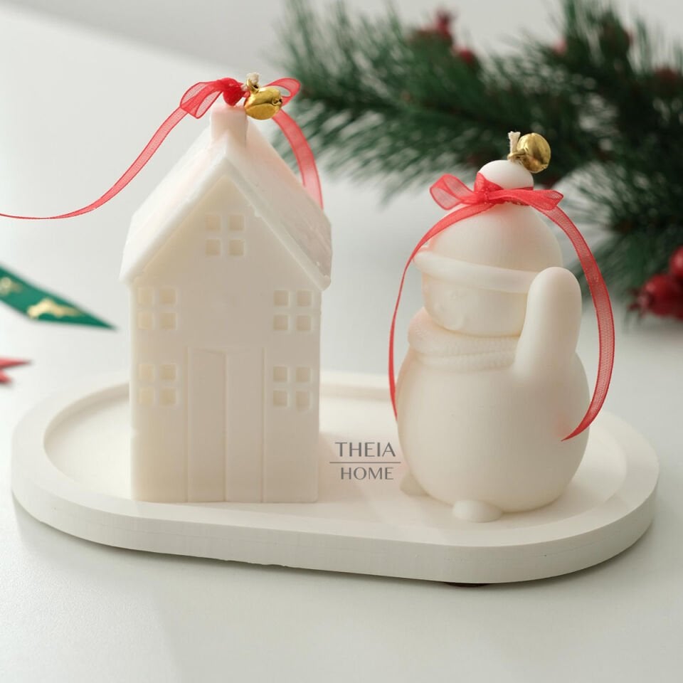 Yeni Yıl Hediye Seti – 11 / Mum &  Büyük Oval Tabak