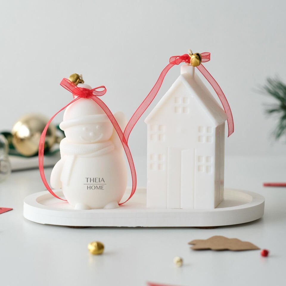 Yeni Yıl Hediye Seti – 11 / Mum &  Büyük Oval Tabak