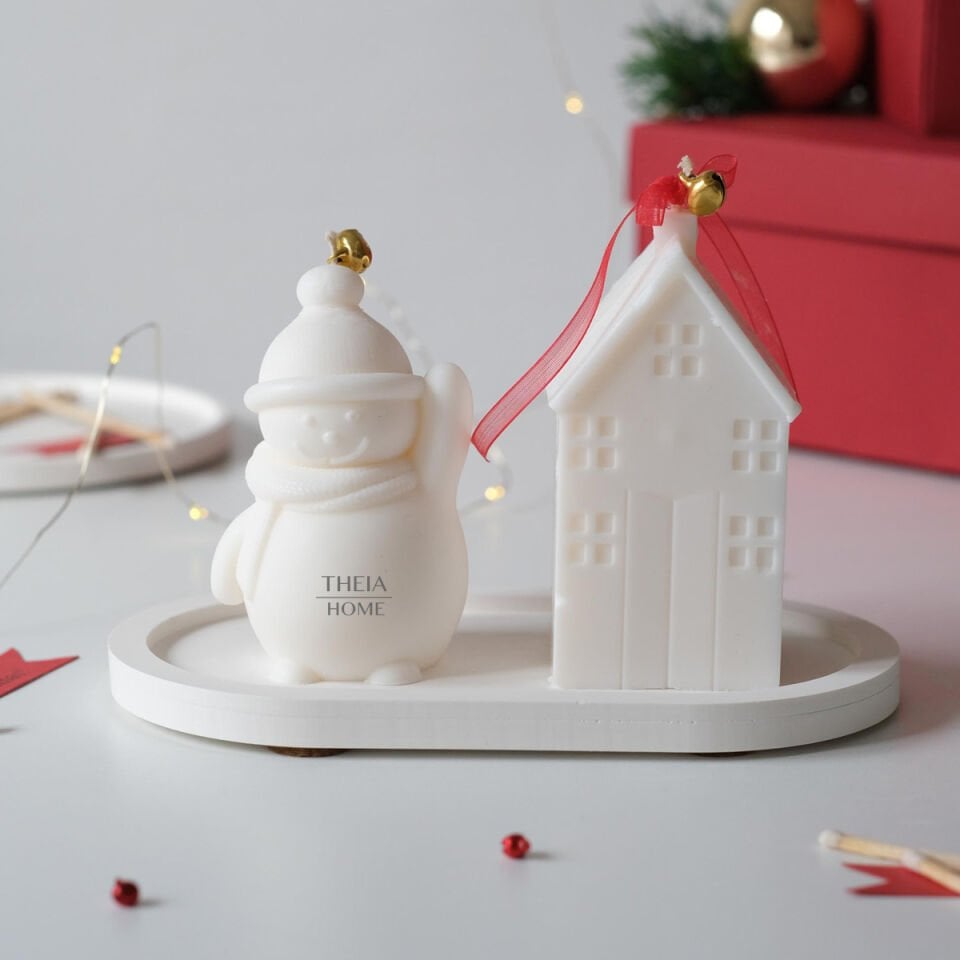 Yeni Yıl Hediye Seti – 11 / Mum &  Büyük Oval Tabak