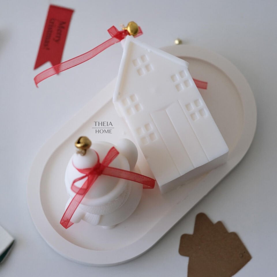 Yeni Yıl Hediye Seti – 11 / Mum &  Büyük Oval Tabak