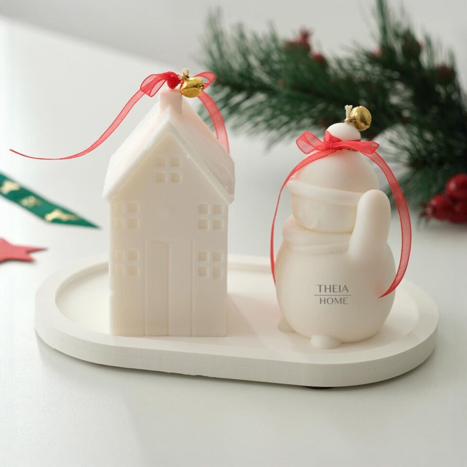 Yeni Yıl Hediye Seti – 11 / Mum &  Büyük Oval Tabak