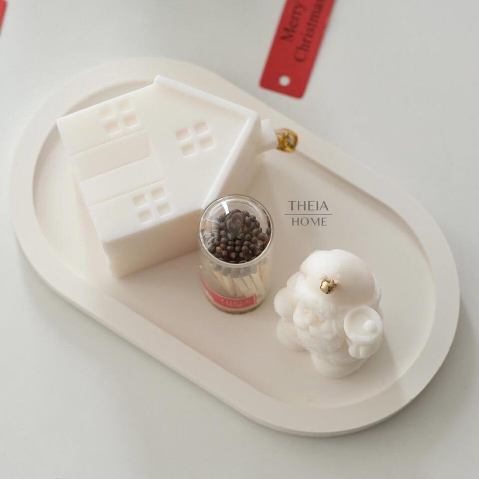 Yeni Yıl Hediye Seti – 9 / Mum & Kibrit & Büyük Oval Tabak