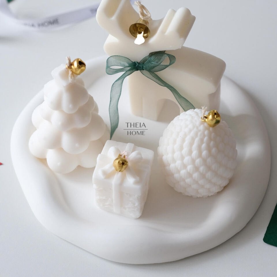 Yeni Yıl Hediye Seti - 3 / Mum & Bulut Tabak