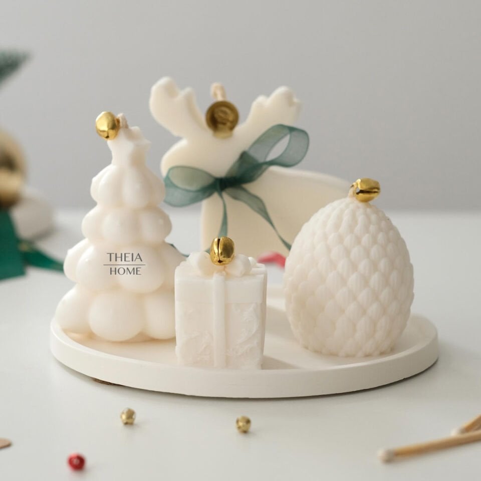 Yeni Yıl Hediye Seti - 3 / Mum & Bulut Tabak