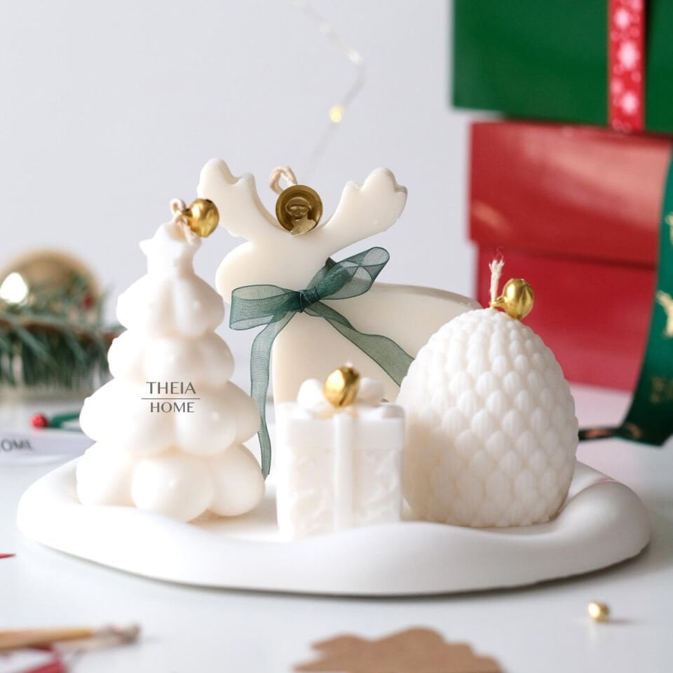 Yeni Yıl Hediye Seti - 3 / Mum & Bulut Tabak