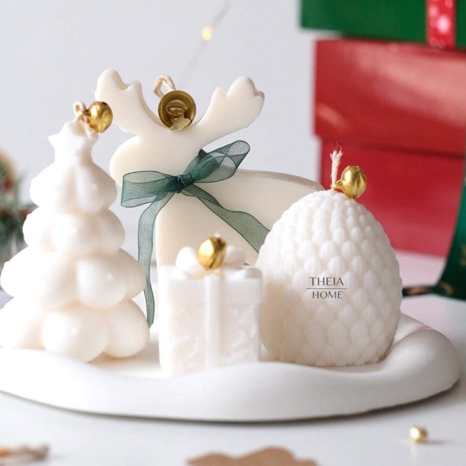 Yeni Yıl Hediye Seti - 3 / Mum & Bulut Tabak