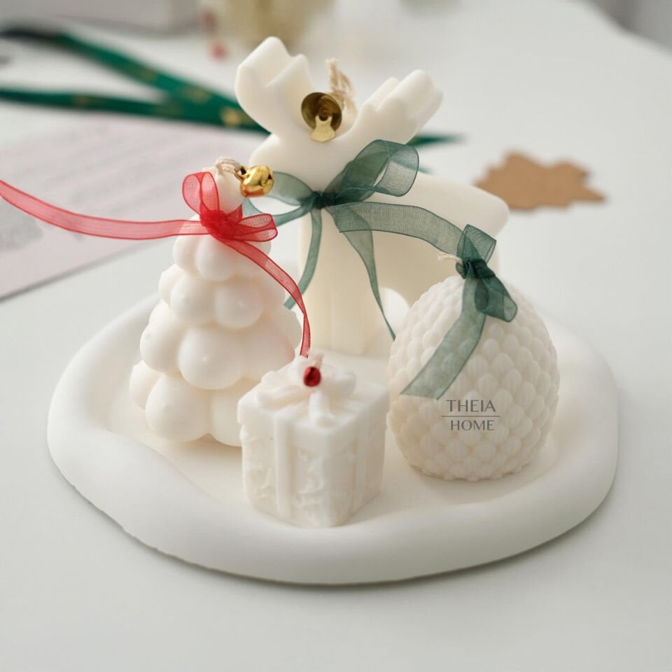 Yeni Yıl Hediye Seti - 3 / Mum & Bulut Tabak