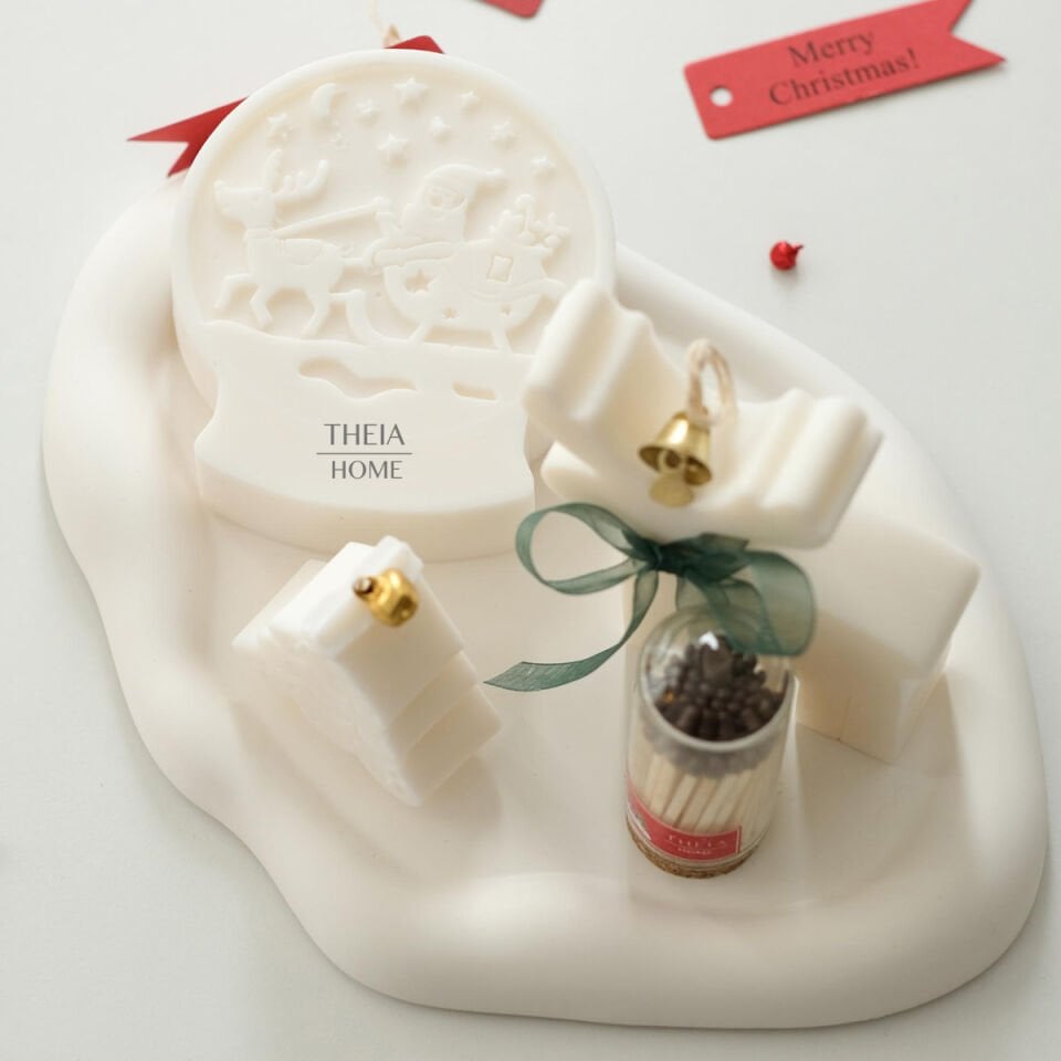 Yeni Yıl Hediye Seti - 4 / Mum & Kibrit & Bulut Tabak