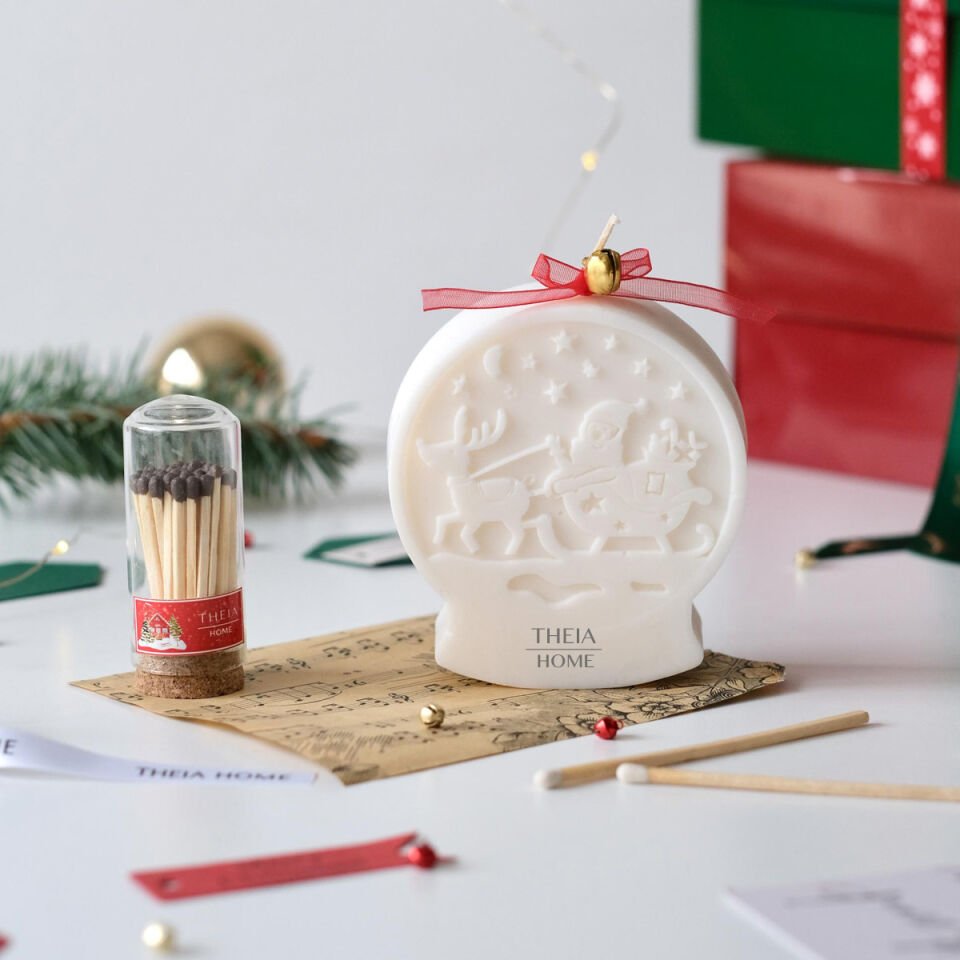 Yeni Yıl Temalı Kızak Figürlü Mum