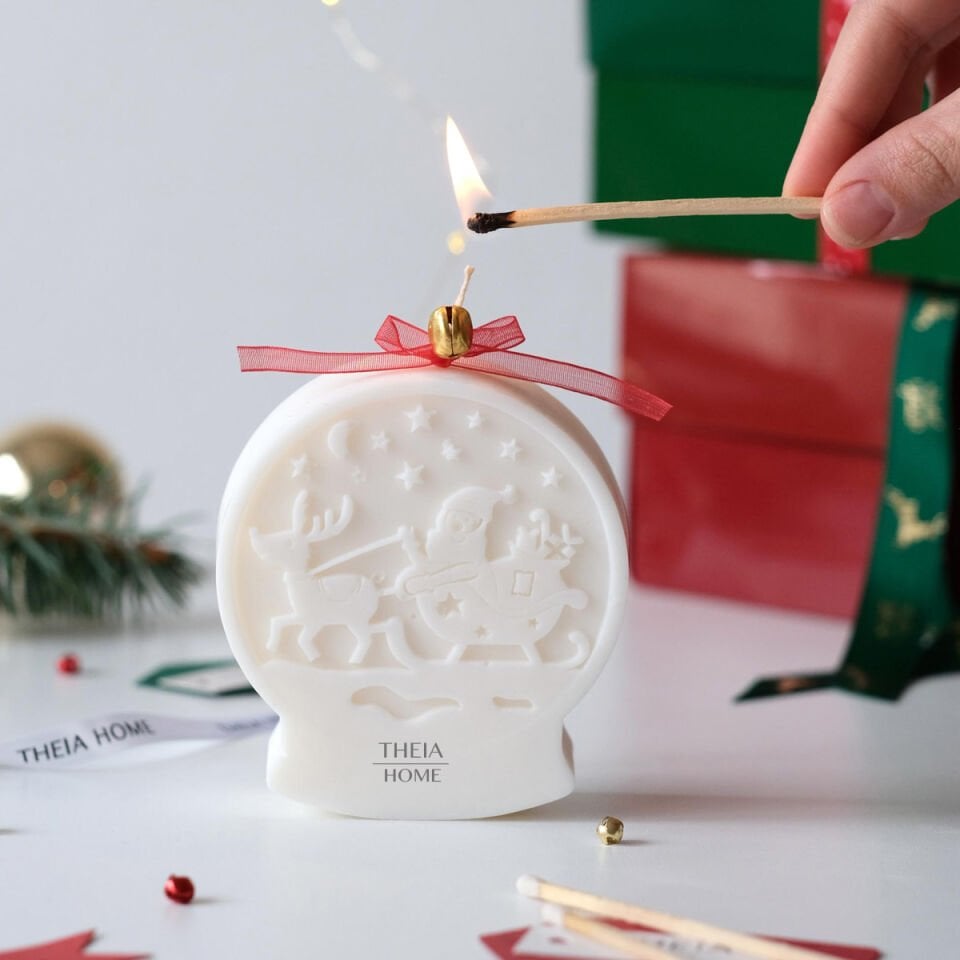 Yeni Yıl Temalı Kızak Figürlü Mum