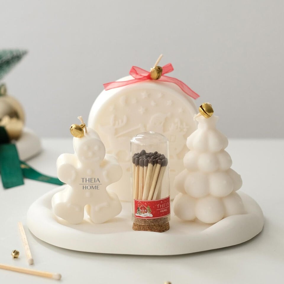 Yeni Yıl Hediye Seti - 2 / Mum & Kibrit & Bulut Tabak