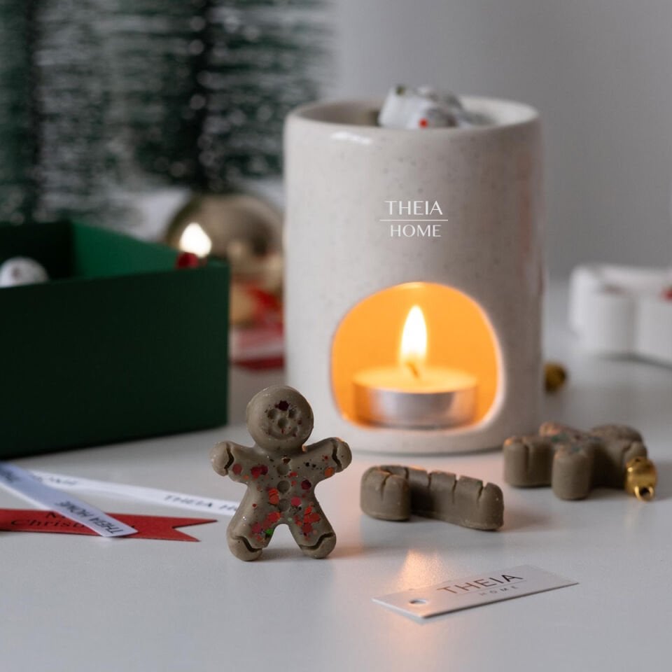 Yeni Yıl Temalı Ginger Kurabiye Buhurdanlık Mumu – 10’lu Set