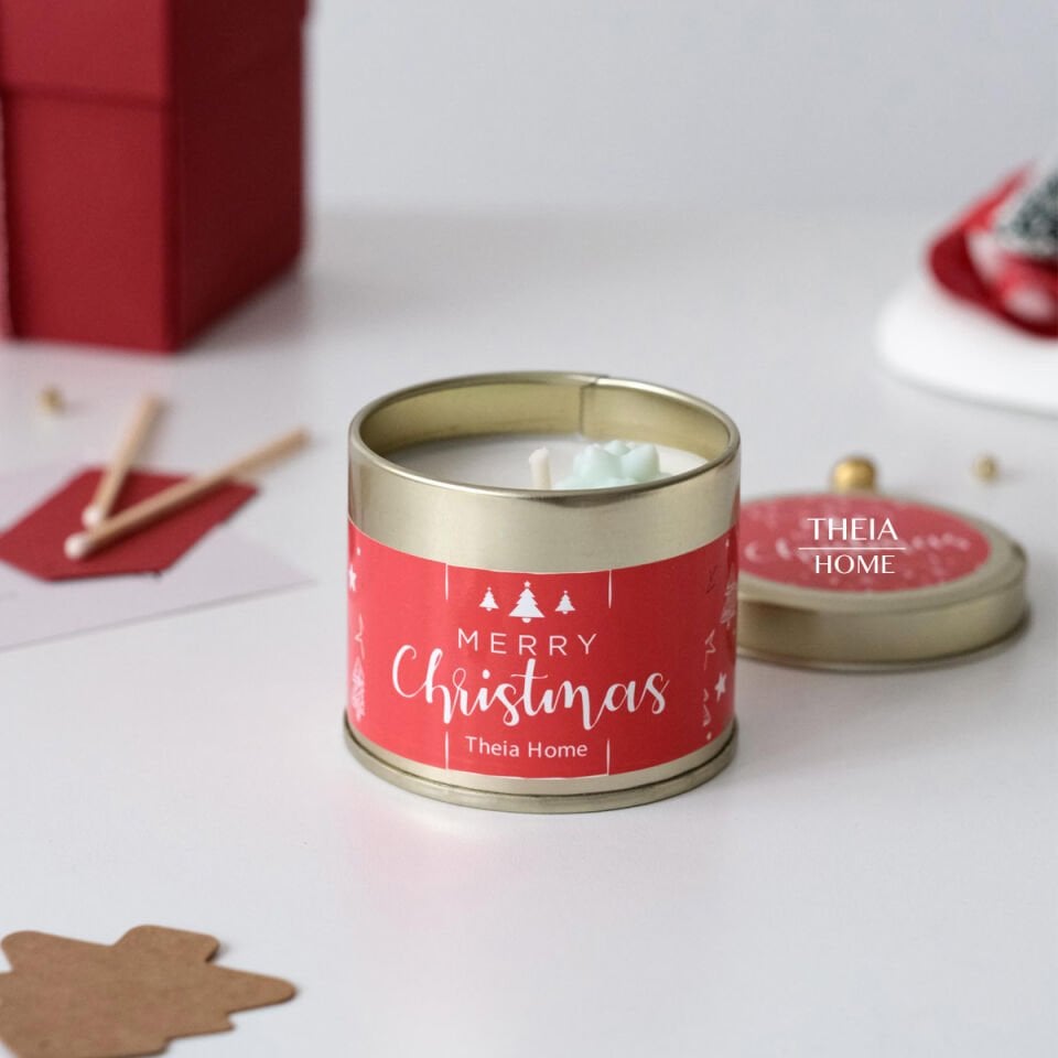 Yeni Yıl Temalı Metal Kutu Mum