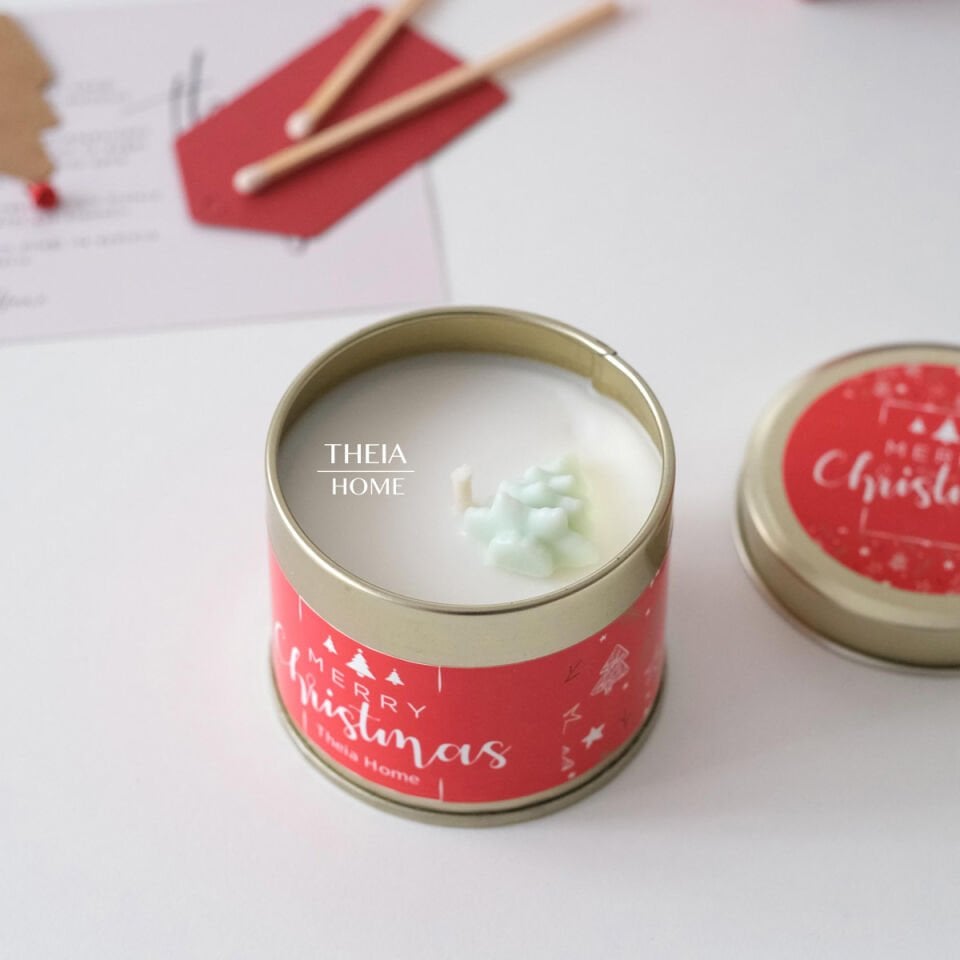 Yeni Yıl Temalı Metal Kutu Mum