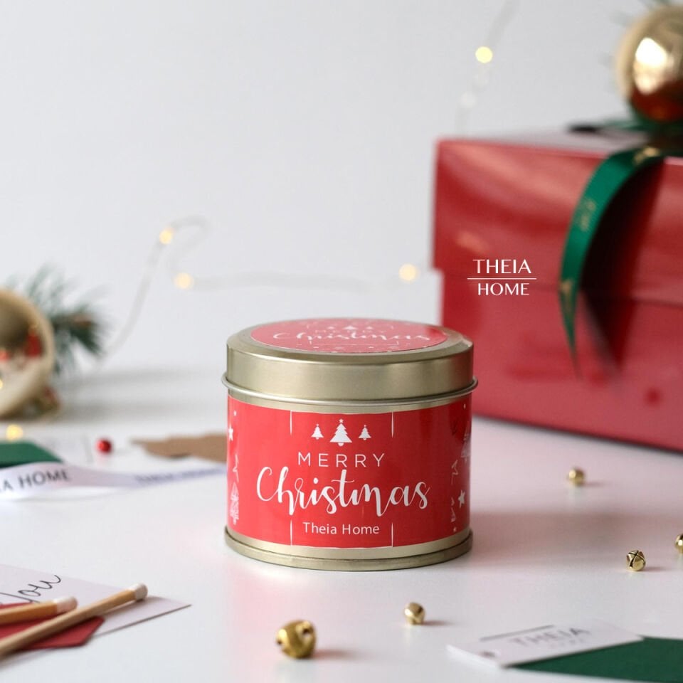 Yeni Yıl Temalı Metal Kutu Mum