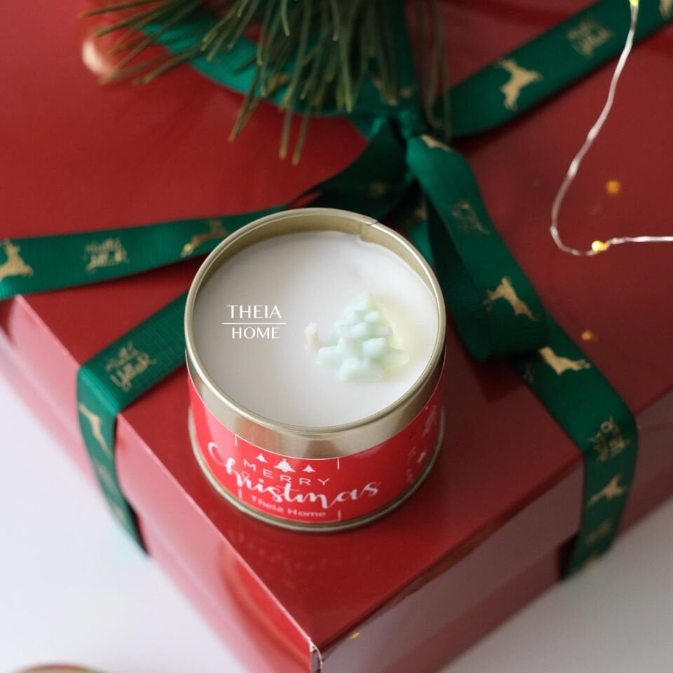 Yeni Yıl Temalı Metal Kutu Mum