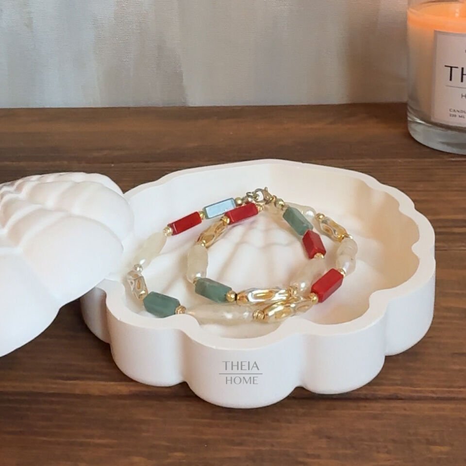 İnci Kabuğu Model Kapaklı Dekoratif Obje