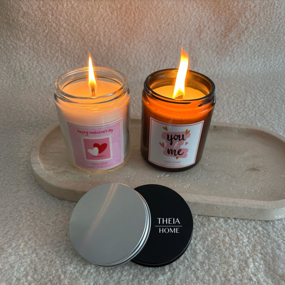 Metal Kapaklı Cam Kavanozda Vegan Soya Mum