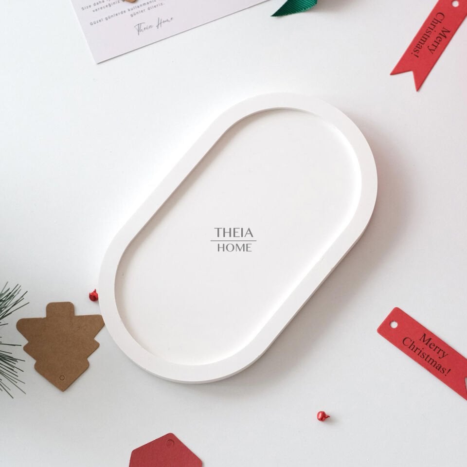 Büyük Oval Dekoratif Tabak – Mum / Takı / Sunum Tabağı