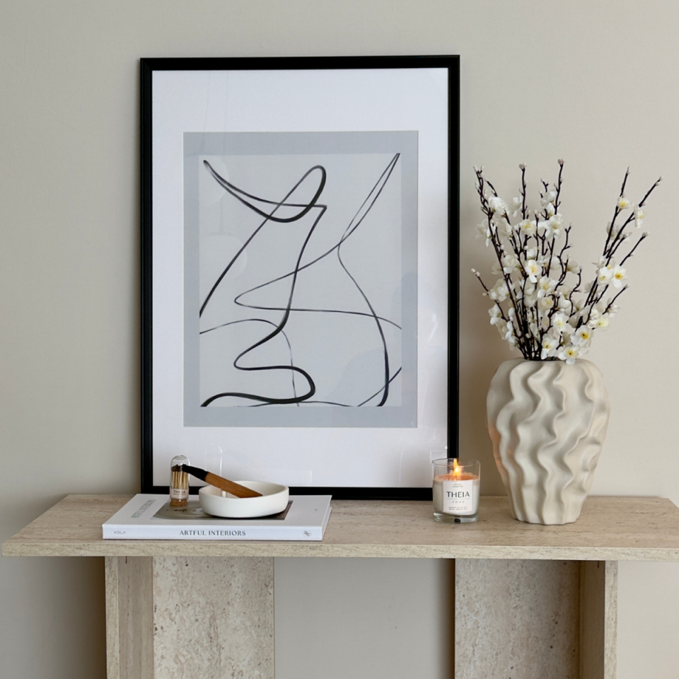 Seramik Dalga Model Bej Renk Vazo