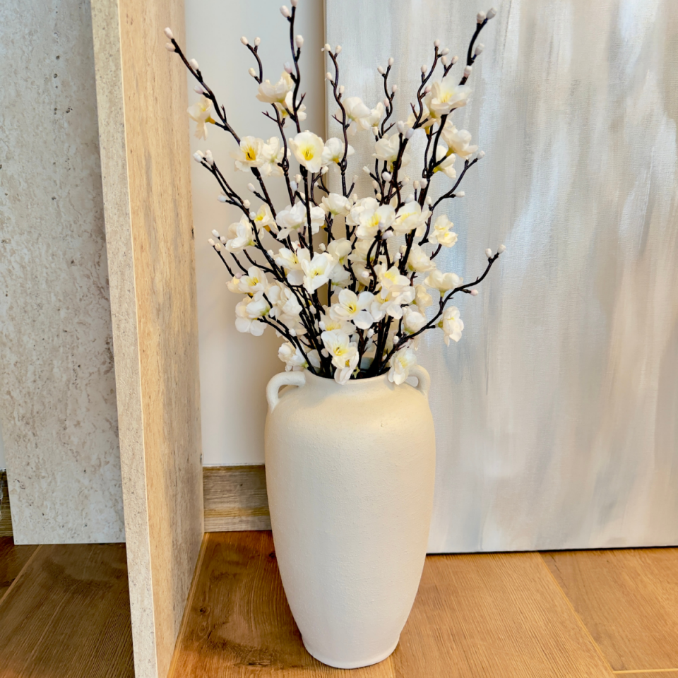 Seramik Küp Model Bej Renk Vazo