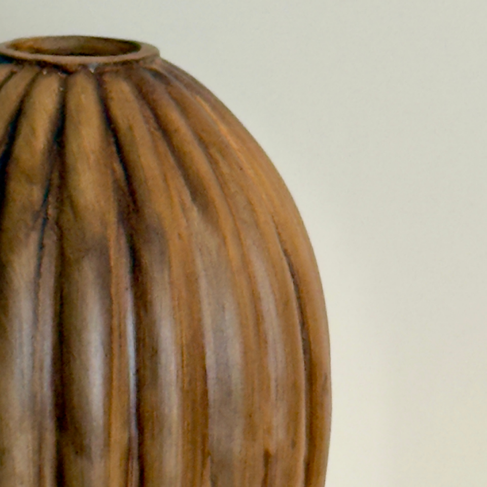 Seramik Kayın Model Ahşap Görünümlü Vazo