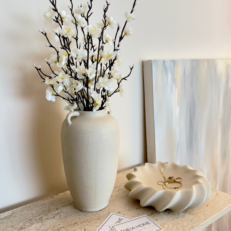 Seramik Sarmaşık Model Bej Renk Dekoratif Obje