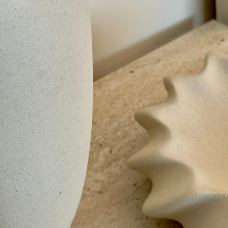 Seramik Sarmaşık Model Bej Renk Dekoratif Obje