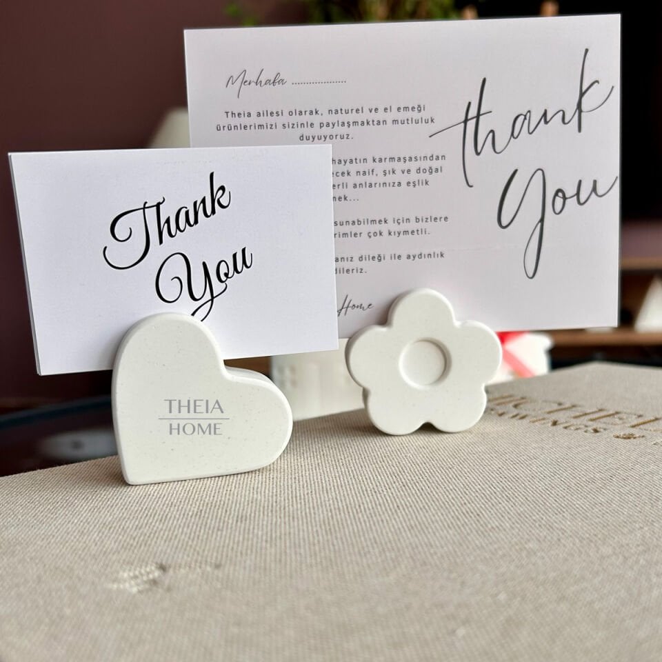 2’li Kalp & Çiçek Kartlık Seti