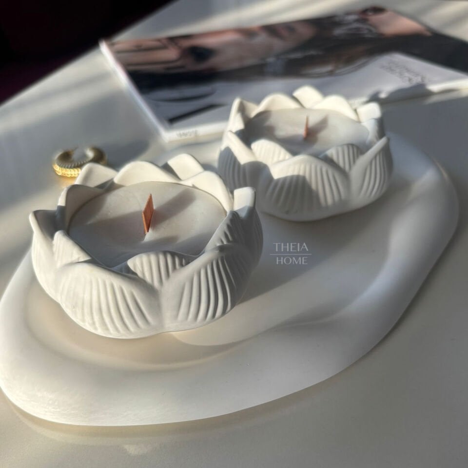 2’li Lotus Mum & Bulut Tabak Seti – Vanilya Kokulu