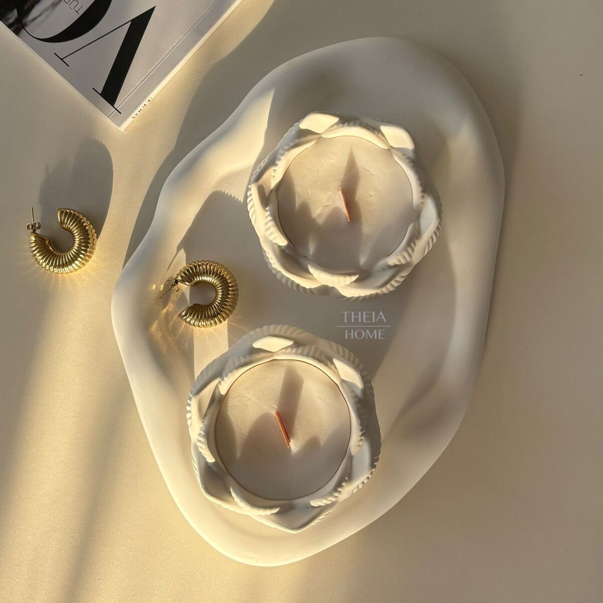 2’li Lotus Mum & Bulut Tabak Seti – Vanilya Kokulu