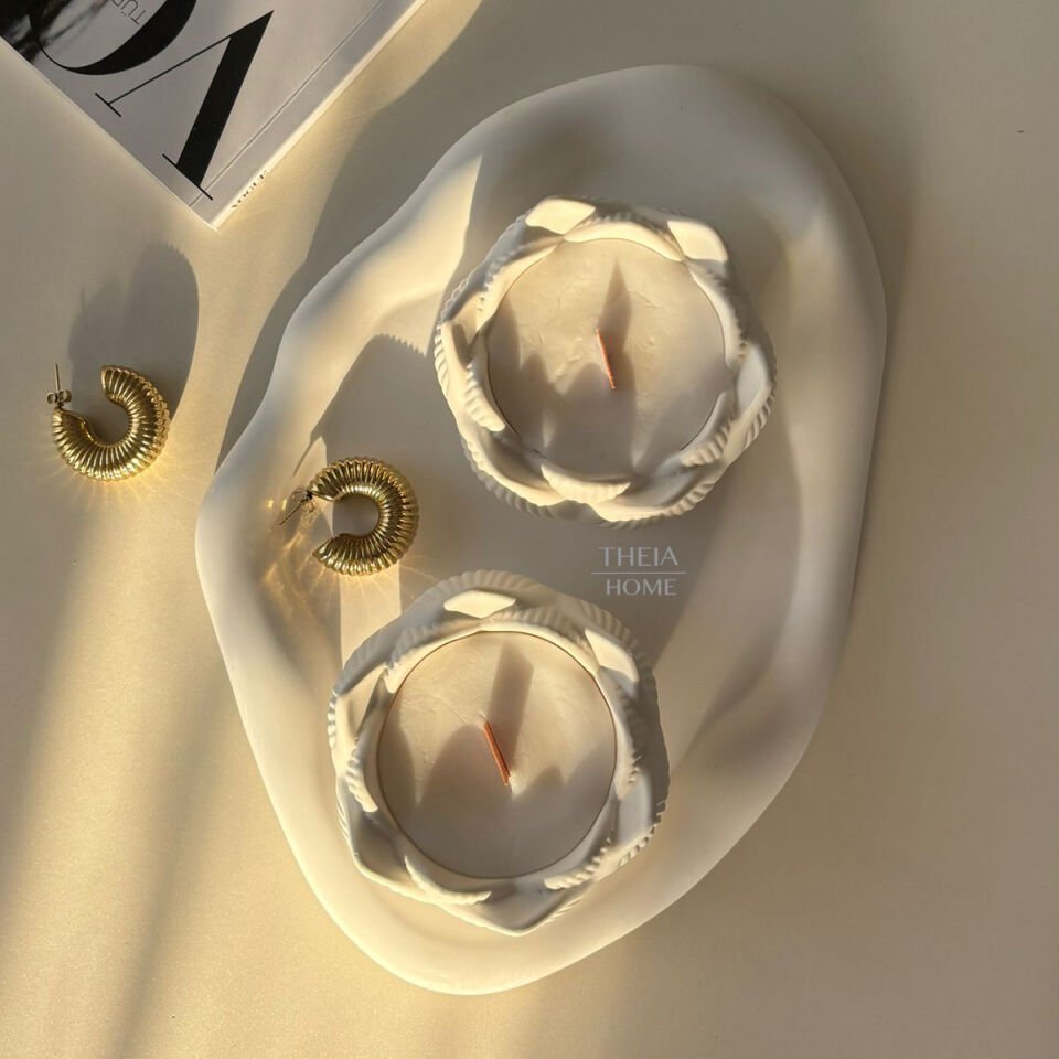 2’li Lotus Mum & Bulut Tabak Seti – Vanilya Kokulu