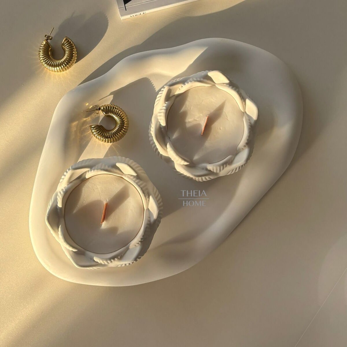 2’li Lotus Mum & Bulut Tabak Seti – Vanilya Kokulu