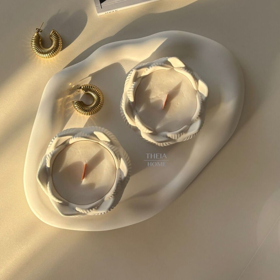 2’li Lotus Mum & Bulut Tabak Seti – Vanilya Kokulu