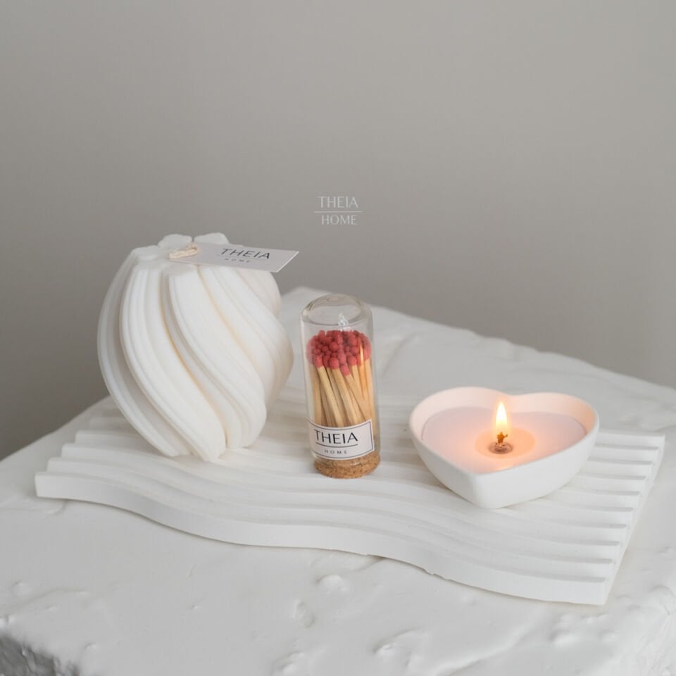 4’lü Soya Mum & Tabak Set – Pembe Kalp