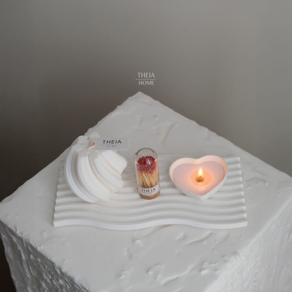 4’lü Soya Mum & Tabak Set – Pembe Kalp