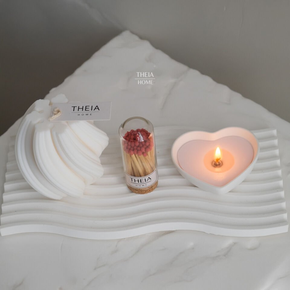 4’lü Soya Mum & Tabak Set – Pembe Kalp