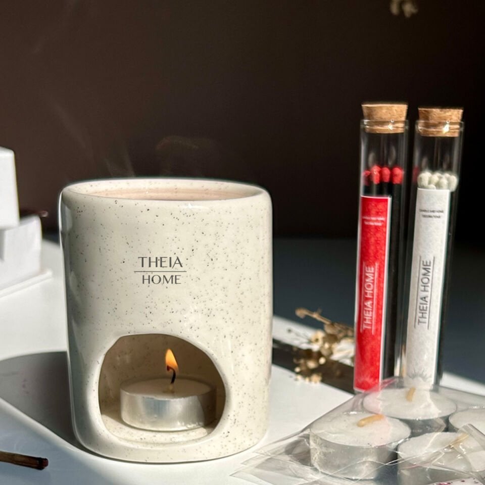 Buhurdanlık ve Tealight Mum Seti – Siyah Kibritli