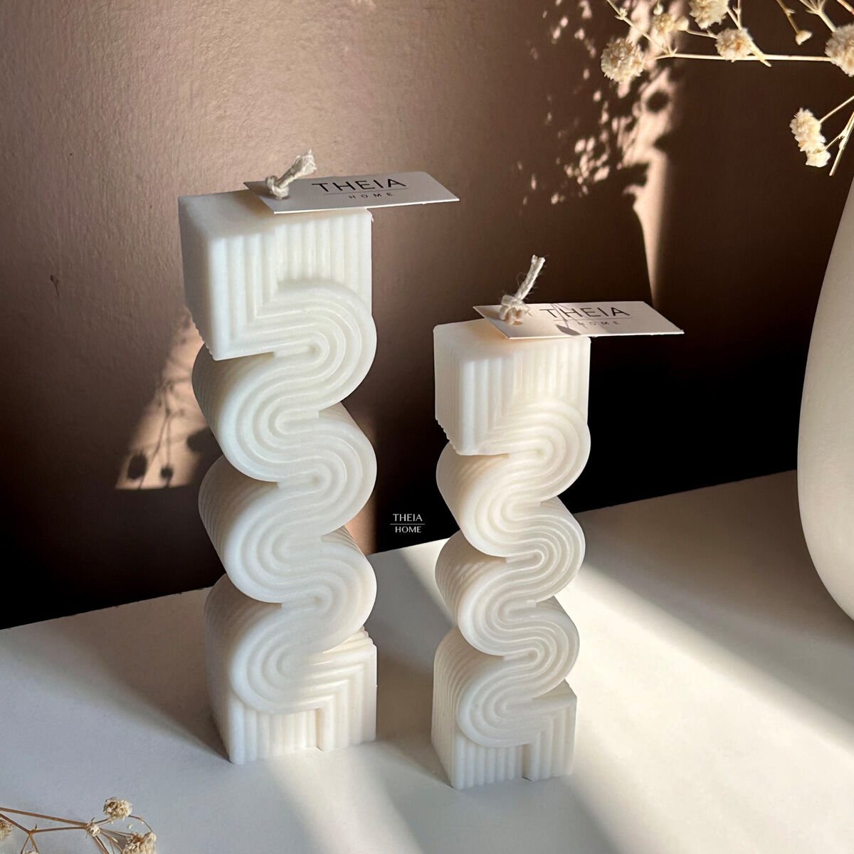 2’li Set: Çizgili S Model Soya Mum – Vanilya Kokulu & Vegan