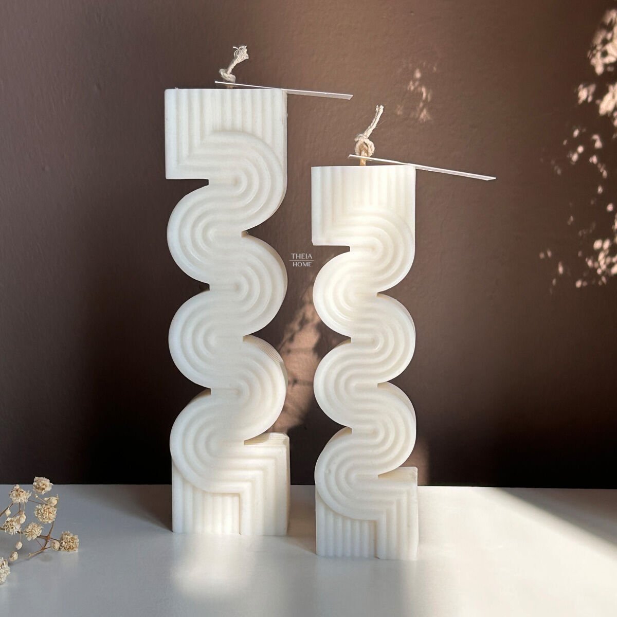 2’li Set: Çizgili S Model Soya Mum – Vanilya Kokulu & Vegan