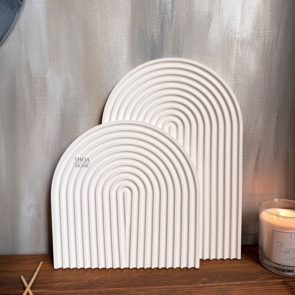 2’li Set: Gökkuşağı Model Dekoratif Tabak