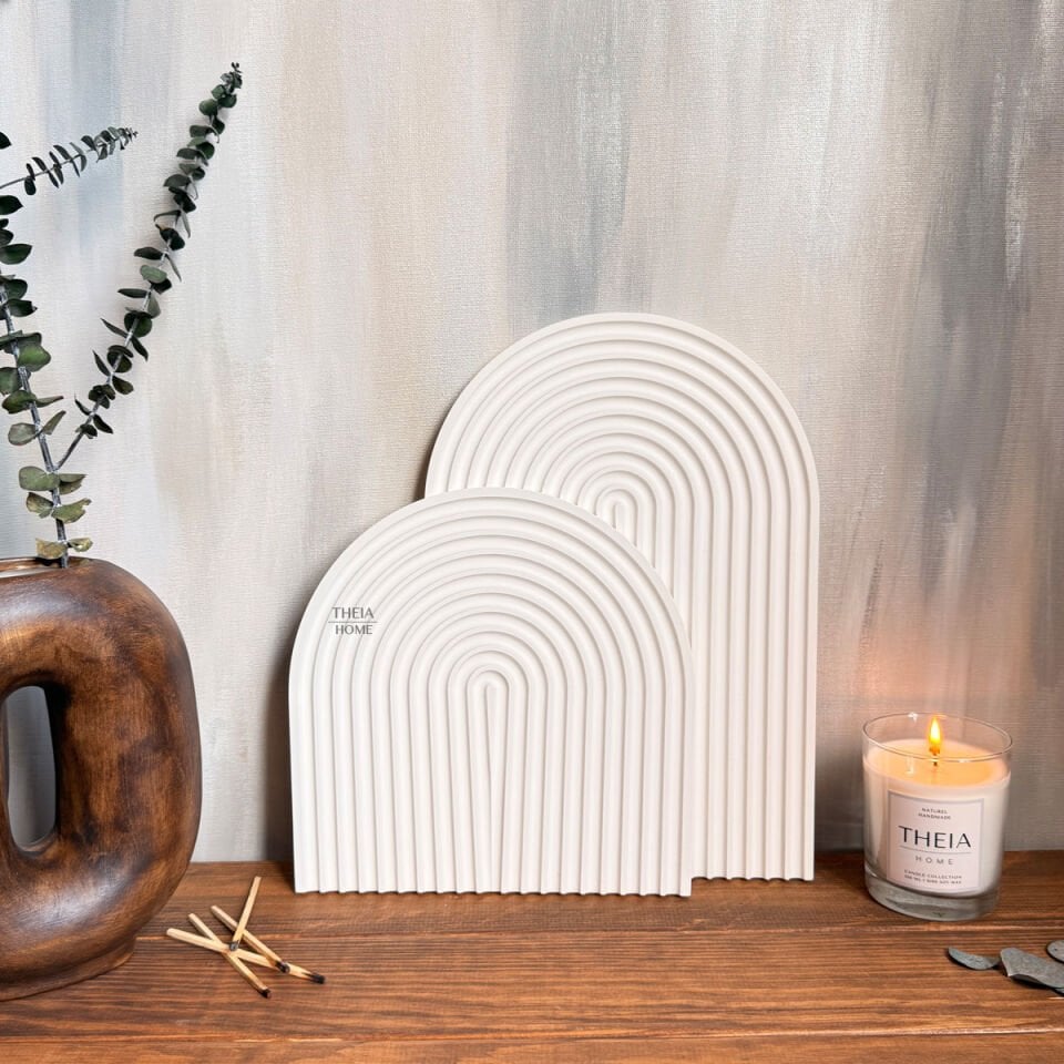 2’li Set: Gökkuşağı Model Dekoratif Tabak