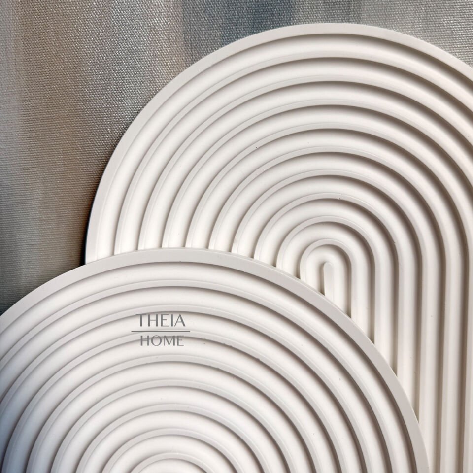 2’li Set: Gökkuşağı Model Dekoratif Tabak