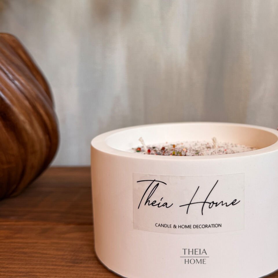 Dekoratif Simli Soya Mum & Uzun Kibrit Seti Vanilya Kokulu