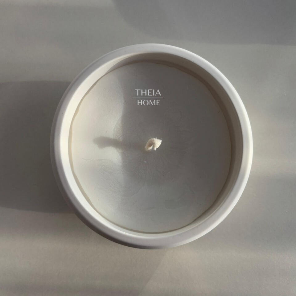 Modern Yuvarlak Beton Saksıda Vanilya Kokulu Soya Mum