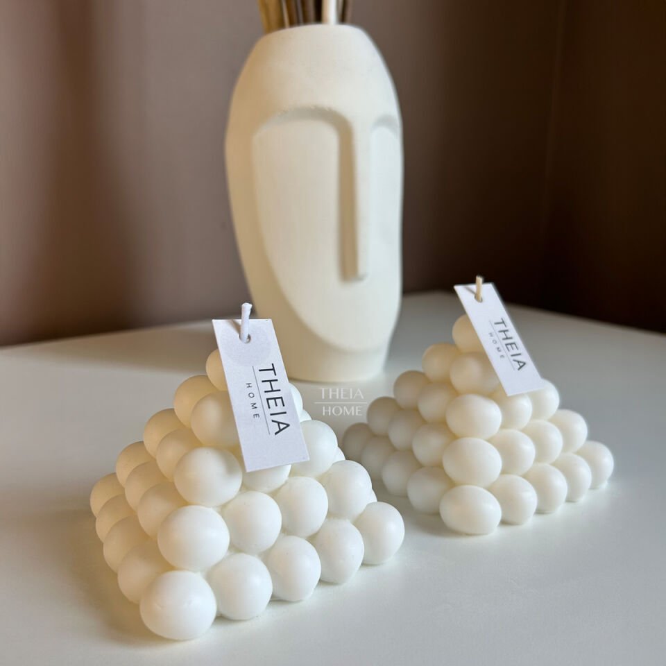 Piramit Bubble Model Vegan Soya Mum Vanilya Kokulu