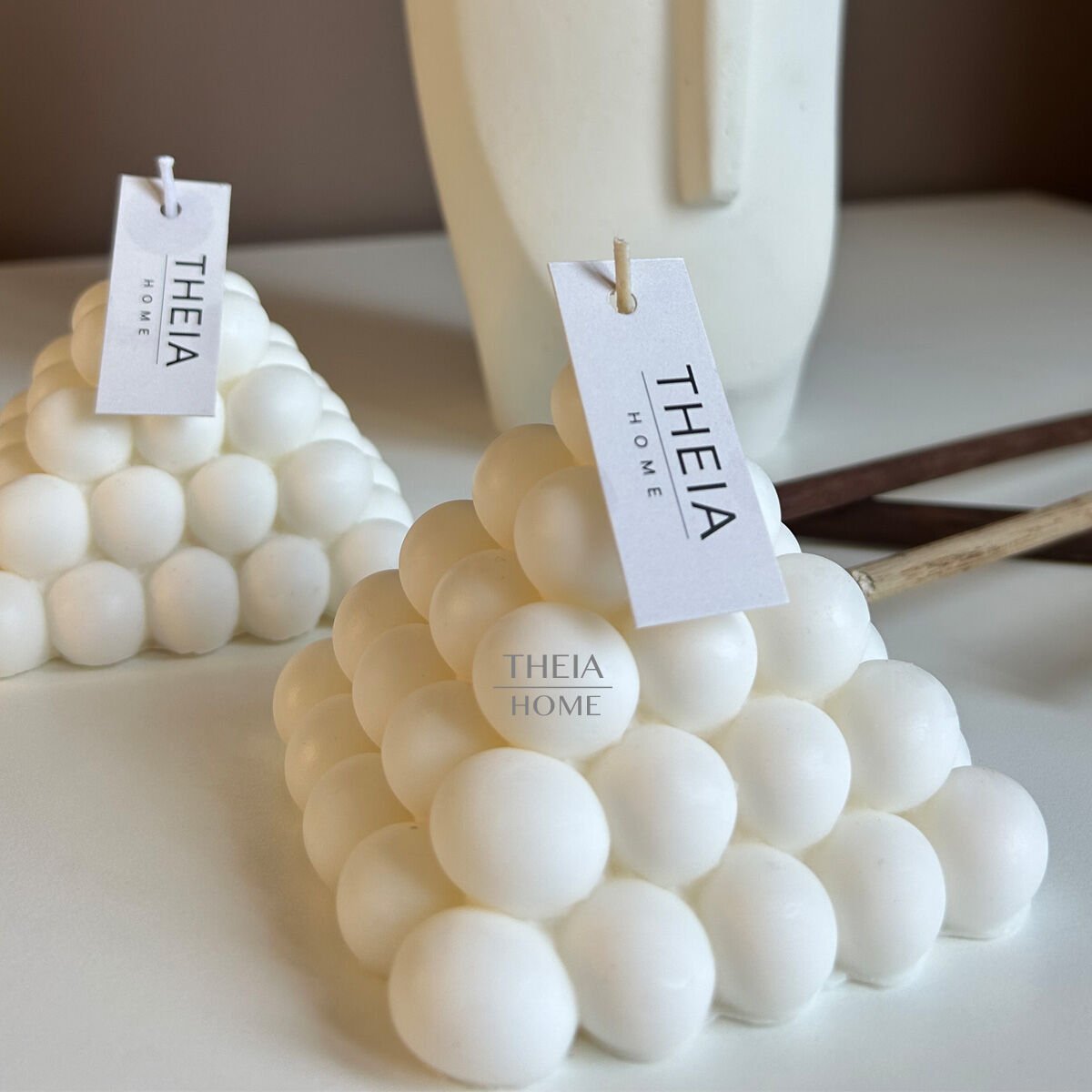 Piramit Bubble Model Vegan Soya Mum Vanilya Kokulu