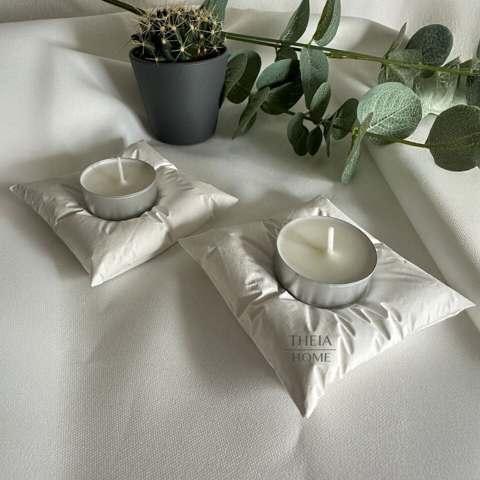 Yastık Model Tealight Mumluk 2’li Set Dekoratif Obje