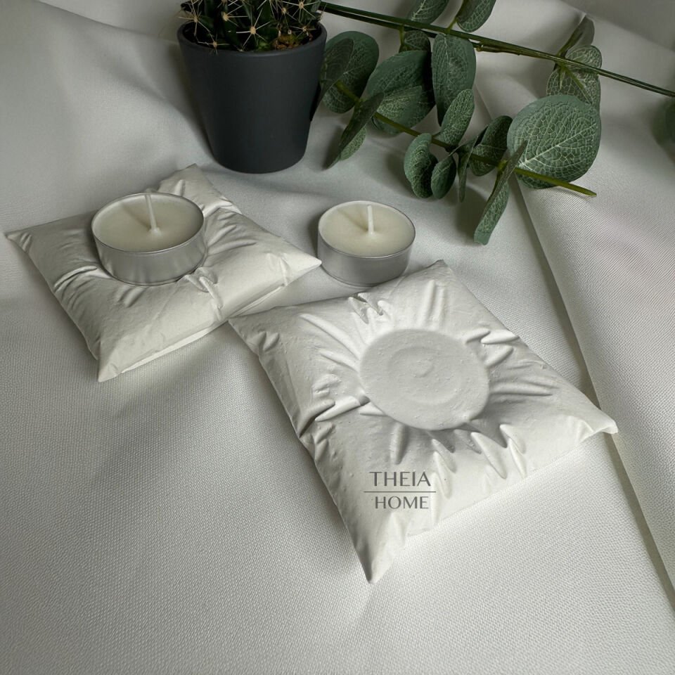 Yastık Model Tealight Mumluk 2’li Set Dekoratif Obje