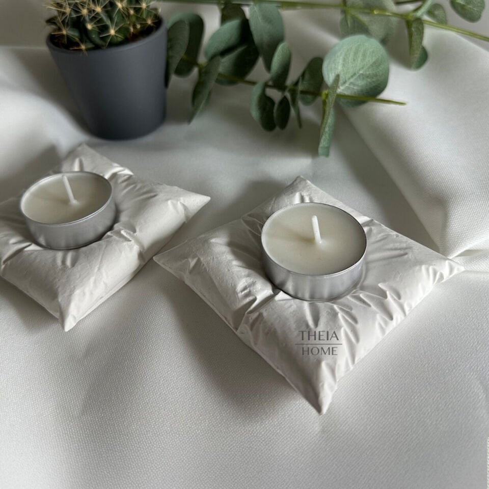 Yastık Model Tealight Mumluk 2’li Set Dekoratif Obje